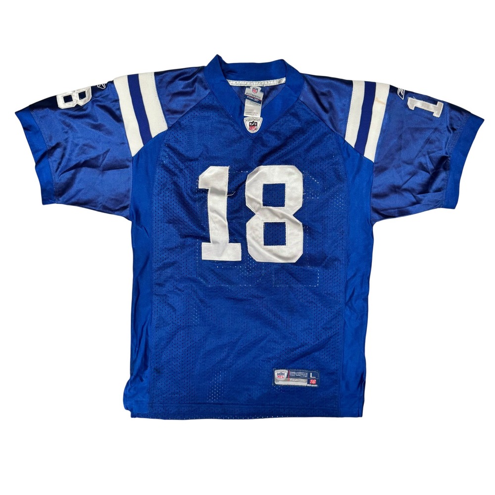 Reebok NFL Indianapolis Colts Peyton Manning 18 Stitched Jersey Kids Large 14-16